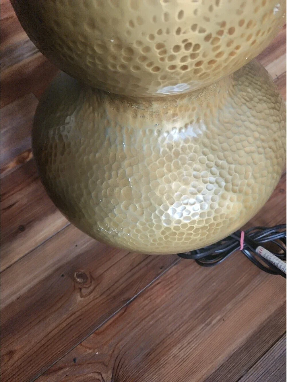 Vintage Handmade Wildwood 2014 Discontinued Brass Gourd Shaped Table Lamp 34